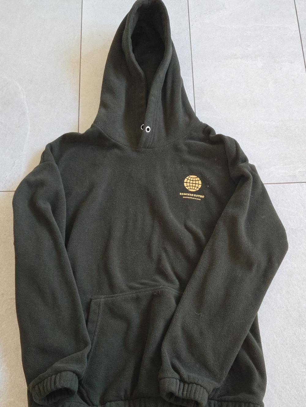 ONLY & SONS Dark Green Crewneck Hoodie with Yellow Logo